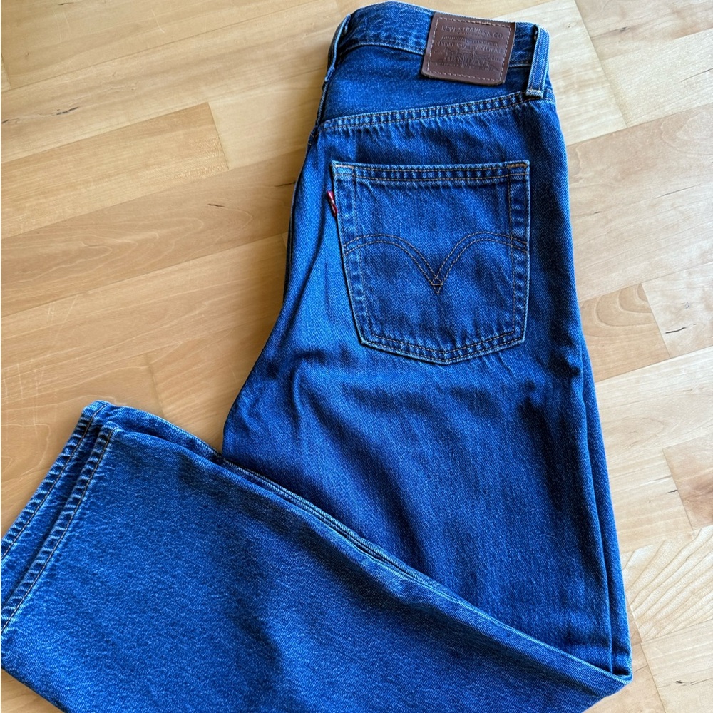 Levi's Blue Ribcage Straight Ankle Jeans